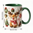 thumbnail image 3 of Hometravel Christmas Reindeer Ceramic Coffee Mug, Milk Cup with Flat Design, Holiday Drinkware for Home Kitchen and Christmas Gift, 3 of 7