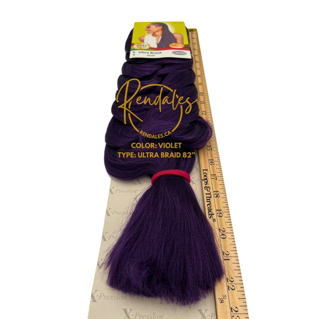 X-Pression Ultra Braid, Braiding Hair Extensions African Kinky, 82" Uncut Synthetic Fiber for Variety of Lengths, 100% Kanekalon, Soft & Shiny, Ready for Hot Water Use, 165g