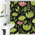 thumbnail image 4 of Dark Floral Seamless Pattern Vibrant Plants Shower Curtain , Enchanted Forest Scenic Bathroom Decor Sets, Waterproof Fabric with Hooks, 4 of 7