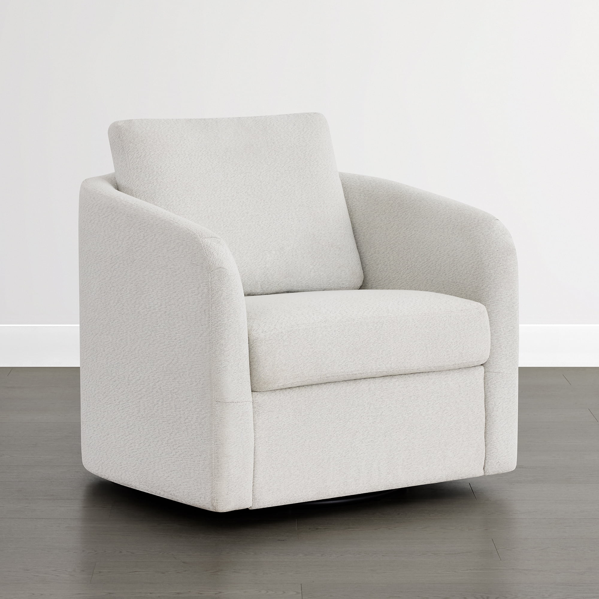 Spruce & Spring Modern Upholstered Swivel Barrel Accent Chair with Removable Slipcover White, Single Chair