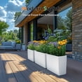 thumbnail image 6 of Vucunty Large Planter Box, Rectangle Planter, Outdoor Indoor Resin Planter, 25x21 Inch, Tall Garden Pot for Porch Patio, White, 6 of 6