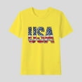 thumbnail image 2 of Jinhomg Kids 4th of July Shirt 2025 Trendy USA Flag Patriotic Tees Boys Girls Comfy Short Sleeve Cotton T-Shirts Casual Holiday Tops Yellow 9 Years, 2 of 6
