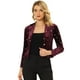 thumbnail image 1 of INSPIRE CHIC Chaqueta De Traje De Oficina De Negocios Con Solapa Y 1 Botón De Terciopelo Para Mujer Burdeos-estrella M, 1 of 6