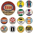 thumbnail image 2 of Cartel de hojalata de metal redondo vintage retro Extra Gas Oils, decoración rústica, arte de pared, pósteres, pintura de hierro divertida para el hogar, bar, pub, cafetería, garaje, 2 of 5