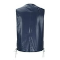 thumbnail image 5 of lkfuzj Men Pocket V-neck Sleeveless Leather Vest Suit Waistcoat Trendy Vest Tops For Men Charming 2024 Summer Mens Tank Blouses Clothing -Navy, 5 of 5