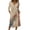 Beige, variant on Patriotic Dresses for Women V-Neck 3/4 Sleeve Button Down A-Line Midi American Flag Dress Casual Summer Beach Vacation Sundress with Pockets