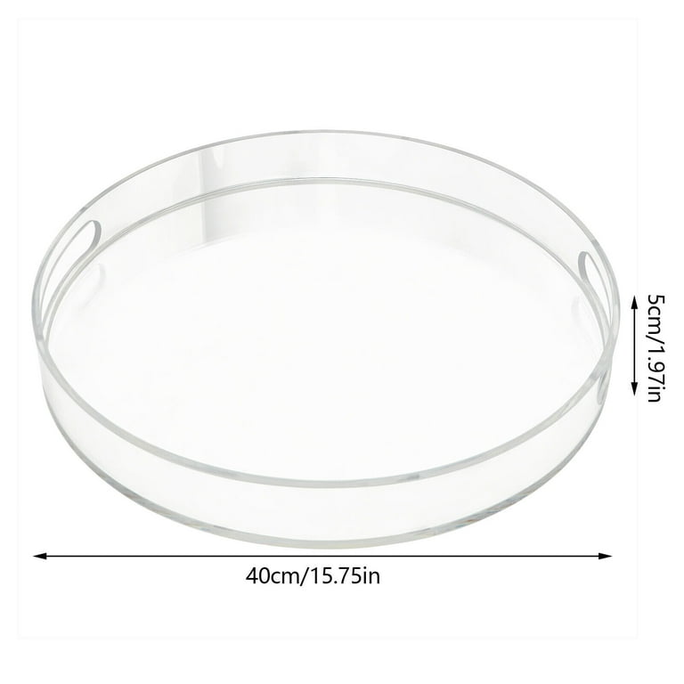  Vale Arbor Clear Acrylic Serving Tray for Vanity, Bathroom,  Outdoor, Food and Décor with Handles (Rectangle, Small) : Home & Kitchen