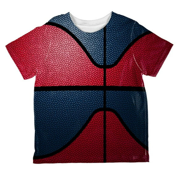 Championship Basketball Red & Navy Blue All Over Toddler T Shirt