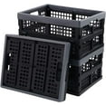 thumbnail image 1 of Saedy Black Plastic Storage Crates, 16 Quart Collapsible Container Bins, 3 Packs, 1 of 6