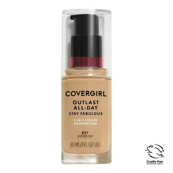 COVERGIRL Outlast All-Day Stay Fabulous 3-in-1 Foundation, 855 Soft Honey, 1 oz
