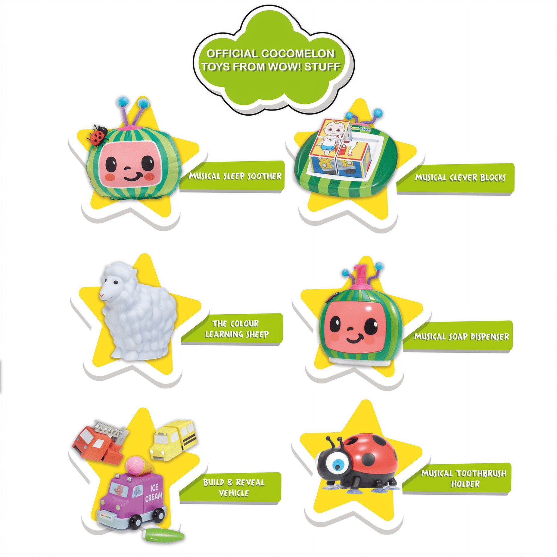 (10 pack) CoComelon Childrens Musical Clever Blocks with 6 Nursery Rhymes, Ages 18 Months+