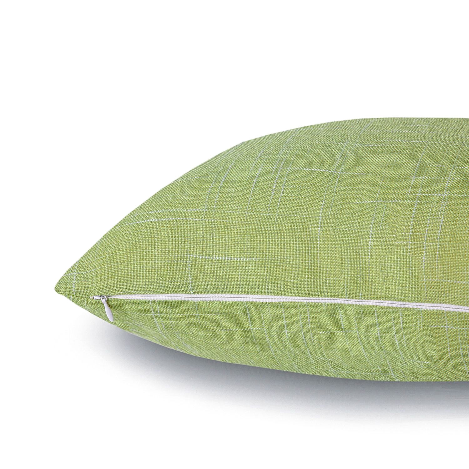 Phantoscope Soft Textured Linen-Look Decorative Throw Pillows, 18 x 18 in, Light Green, 2 Pack