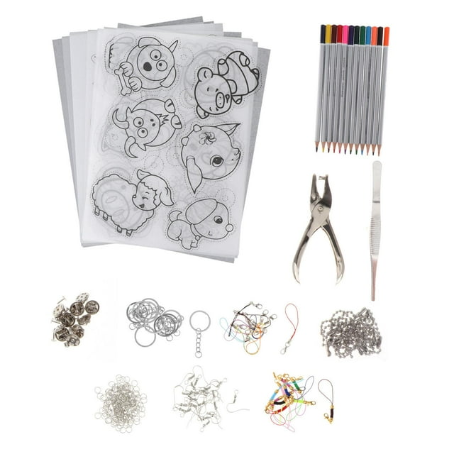 18 láminas termorretráctiles, manualidades con papel retráctil para principiantes, láminas de papel retráctil para accesorios de aretes, adornos de