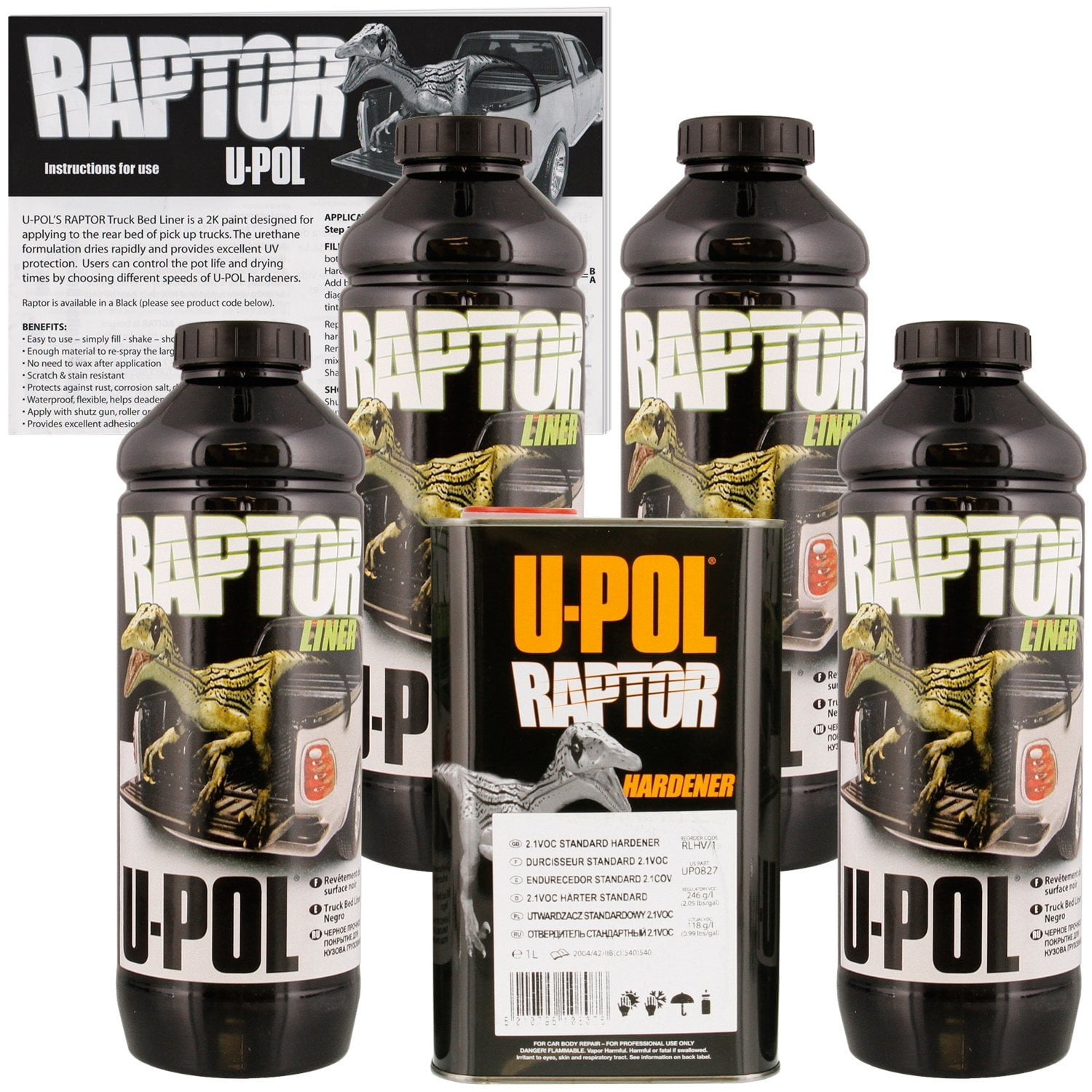 U-POL Raptor Black Urethane Spray-On Truck Bed Liner & Texture