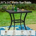 thumbnail image 5 of SUMMIT LIVING 36"H Outdoor Counter Height Pub Table with Umbrella Hole, Patio Metal Bistro Bar Table, Black, 5 of 8
