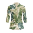 thumbnail image 3 of Uorisanigo Hawaiian Leaf Womens Golf Shirt Soft Washable Women's 3/4 Sleeve Golf Top with Zipper Comfortable Polyester Spandex Fabric Workout Sports Pullover Tennis Tops Size XL, 3 of 7