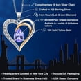thumbnail image 3 of 925 Sterling Silver and 10K Yellow Gold Blue Tanzanite and White E-F Lab Grown Diamond Keren Hanan Heart Shape Pendant Necklace for Women (0.78 Cttw, Pear Shaped 8X6MM, with 18 inch Chain), 3 of 7
