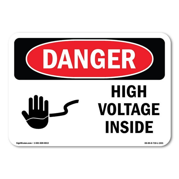 OSHA Danger Sign - High Voltage Inside | Decal | Protect Your Business, Construction Site, Warehouse & Shop Area |  Made in The USA