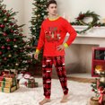 thumbnail image 4 of Matching Family Christmas Pajamas, Red Merry Christmas Print Long Sleeve Tops with Plaid Pants, Holiday Sleepwear for Women Men Family, 4 of 6