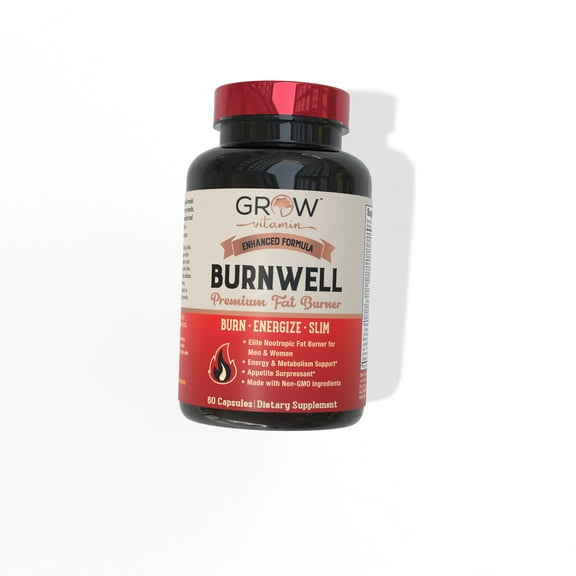 Grow Vitamin Fat Burner Plus Capsules 60ct - Natural Weight Loss Supplement