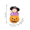 thumbnail image 3 of Sruoe Halloween Decorations, Witch Figurine Jack O Lantern Resin Statue, 3.94 Inch Tabletop Halloween Knick Knacks for Shelf Mantel Tiered Tray Home Party Display, Halloween Decorations Indoor, 3 of 8