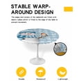 thumbnail image 2 of Blue Plaid Snowman Christmas Table Cloth, Round Fitted Tablecloths with Elastic Edge, Xmas Snowflake Birds Wipeable Waterproof Table Cover for Kitchen Wedding 45-54 Inches, 2 of 6