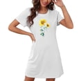 thumbnail image 4 of HomeGardon Women's Sleepwear Nightgowns for Women,Fashion Print Medium Length Dress Oversized Short Nightgown Fashion Chest Print Short Sleeve Nightdress,S-XXL, 4 of 5