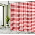thumbnail image 4 of Ambesonne Abstract Shower Curtain, Continuous Geometric Art, 69"Wx70"L, Scarlet and Pastel Pink, 4 of 4