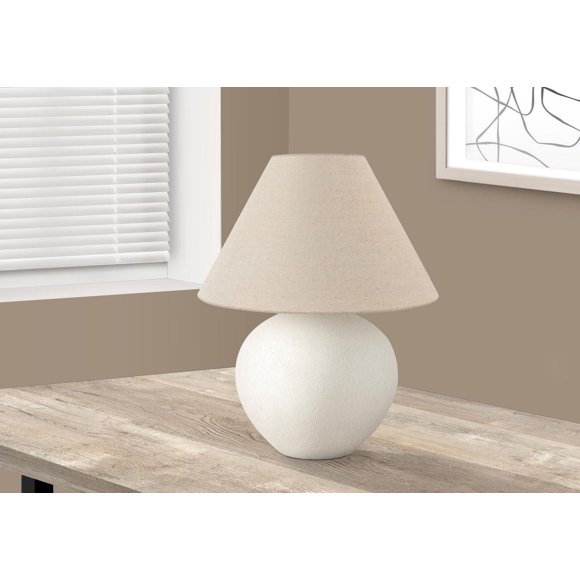 Monarch Specialties Lighting, 16"h, Table Lamp, Cream Shade, Cream Ceramic, Contemporary