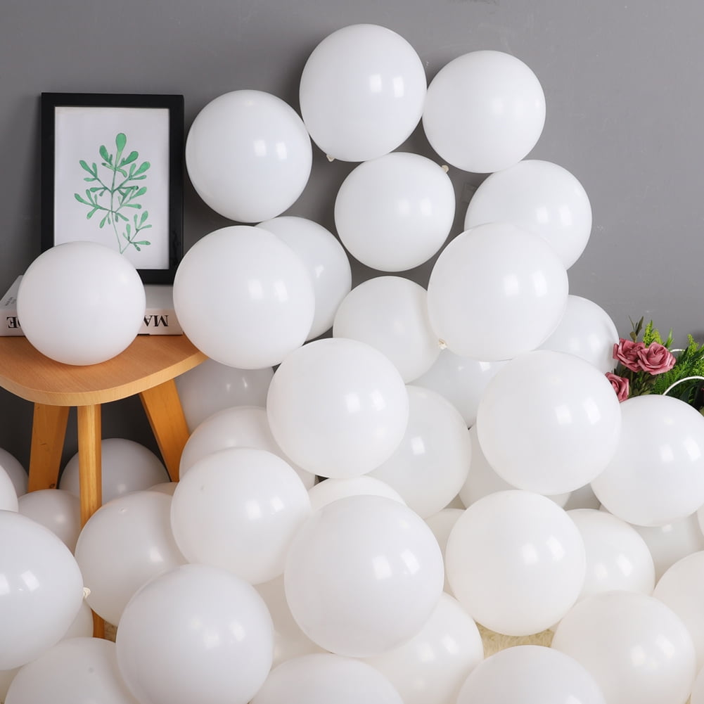 BEISHIDA 100 Pack 10 inch Thicken Light White Balloons,Large Macaron White Latex Helium Balloons for Birthday Wedding Reception Bridal Shower Party Decorations Supplies