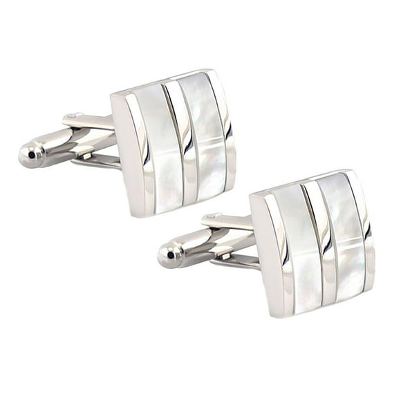 Gemelos rectangulares de concha perfecl para hombre