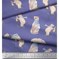thumbnail image 2 of Soimoi Poly Georgette Fabric Cycle,Rabbit & Bear Kids Print Sewing Fabric Yard 52 Inch Wide, 2 of 2