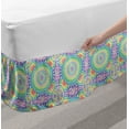 thumbnail image 2 of Retro Bed Skirt, Ethnic Design Hippie Art Mandala with Rainbow Colors Trippy Medallion LGBT Pride, Elastic Bedskirt Dust Ruffle Wrap Around for Bedding Decor, 4 Sizes, Multicolor, by Ambesonne, 2 of 2