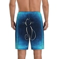thumbnail image 3 of Kdxio Cat Sketch Print Mens Sleep Shorts Bottoms Soft Comfy Pajama Wear Pants with Drawstring Pockets, 3 of 7