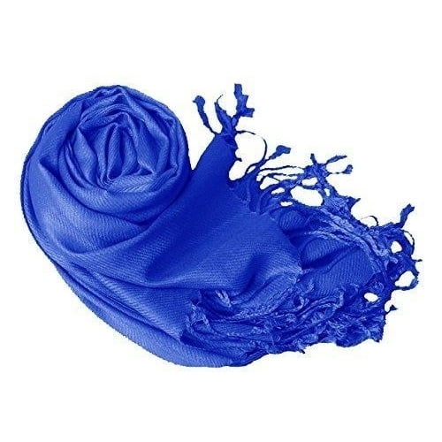 Splendid Royal Blue Pashmina Stole In Diamond Weave - Foto 7