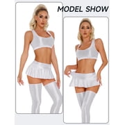 Shiny Oil Glossy Tank Tops for Women Seamless Training Gym Sports Bra Tops Metallic Compression Racerback Crop Tops Smooth Basic Rave Club Bustier Bra