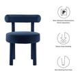 thumbnail image 5 of Maklaine 19" Velvet Fabric Dining Chair in Midnight Blue (Set of 2), 5 of 11