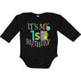 thumbnail image 3 of Inktastic Cute First Birthday Monster 1 Year Old Boys or Girls Long Sleeve Baby Bodysuit, 3 of 5