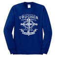 thumbnail image 2 of Wild Bobby, My Savior Is Tougher Than Nails Revelation 1:18, Inspirational Christian, Men Long Sleeve Shirt, Royal, X-Large, 2 of 5
