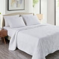 thumbnail image 2 of Videri Home Leaf Pattern Lightweight All Season Quilt Set, Ultra Soft Brushed Microfiber Bedspread, Machine Washable(White, Full/Queen), 2 of 5