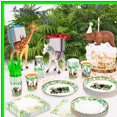 thumbnail image 4 of Safari Adventure Party Set - 168 Pcs Jungle Theme Decorations for Baby Showers and Wild Birthday Celebrations. Includes Disposable Tableware for 24 Guests., 4 of 5