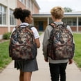 thumbnail image 4 of Xoenoiee Wolf Camo American Flag Print Backpacks School Bag for Boys Large Capacity Bookbag Shoulder Bags Kids Back to School Gift Travel Daypack Satchel Rucksack with Side Pockets, 4 of 7