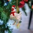 thumbnail image 3 of Gibobby Decoraciones acrílicas de pollo de Navidad 2023 decoraciones de árbol de Navidad con bufanda de Navidad colgante de decoraciones de Navidad de pollo(D), 3 of 5