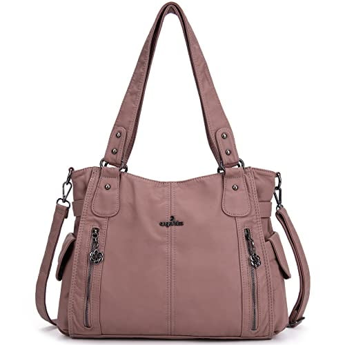 Bolsos de mano Angel Kiss para mujer con asa superior poliuretano 6802pink X-Large