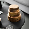 thumbnail image 3 of Ceniceros de madera con tapa, cenicero resistente al viento cubierto con revestimiento de acero inoxidable, bandeja de cenizas para interior y exterior, 9 x 4 cm, 3 of 5