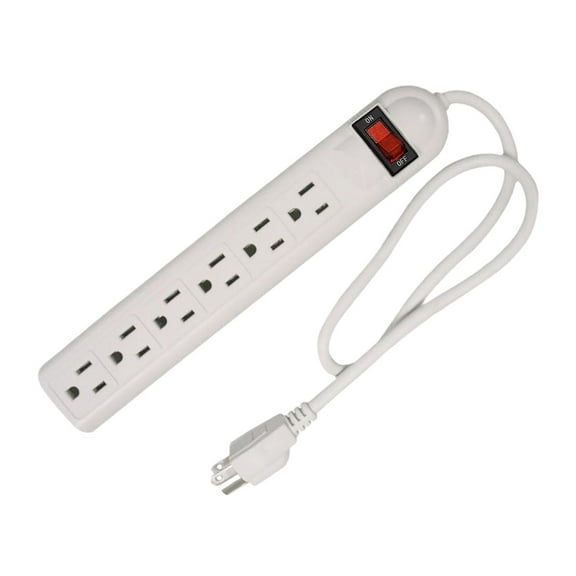 Zxpjkyu 6 Outlet Power Strip US Plug Compact Accessories for Commercial Dorm Desktop 80cm Cord