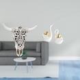 thumbnail image 2 of Arte Colgante De Pared Con Cabeza De Toro Tribal Y Figuras De Cisne, Escultura De Adorno De Mesa Para Oficina, Granja, Dormitorio, Estantería, Decoración De Entrada., 2 of 8