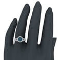 thumbnail image 2 of Blue Diamond Wedding Ring Set for Women Cluster Diamond Halo Rings 14K White Gold 0.95 CT TW, 2 of 4