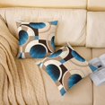 thumbnail image 4 of Ryan; Modern Abstract Swirls Pillow Covers 18x18 Inch Set of 2 Gradient Blue Geometric Circles Decor Pillow Cases for Teens Adults Soft Square Double Sides Print Cushion Covers for Living Room Chairs, 4 of 8