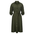 thumbnail image 4 of Utoimkio Shirt Dress for Women Casual Button Down Long Sleeve Turndown Collar Belted Midi Dresses for Women Fall Daily Short Dress, 4 of 8